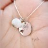 Eternal love pendant with ashes and pearl colour keepsake stone