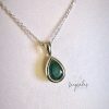 Tear Drop pendant made with precious ashes and Peridot colour