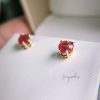 Genesis earrings (5mm) made with precious ashes and True Red colour