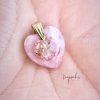 Rose gold and micro pearl heart with Cremated remains