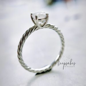 Entwined Memories Ring, stone made with breastmilk