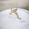 Custom ring design made with precious ashes keepsake stone in Diamond stone colour