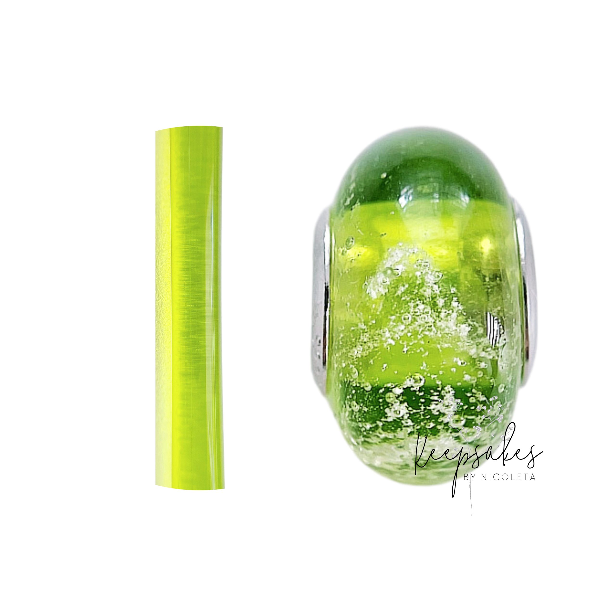 Murano glass – Grass Green made with cremated remains