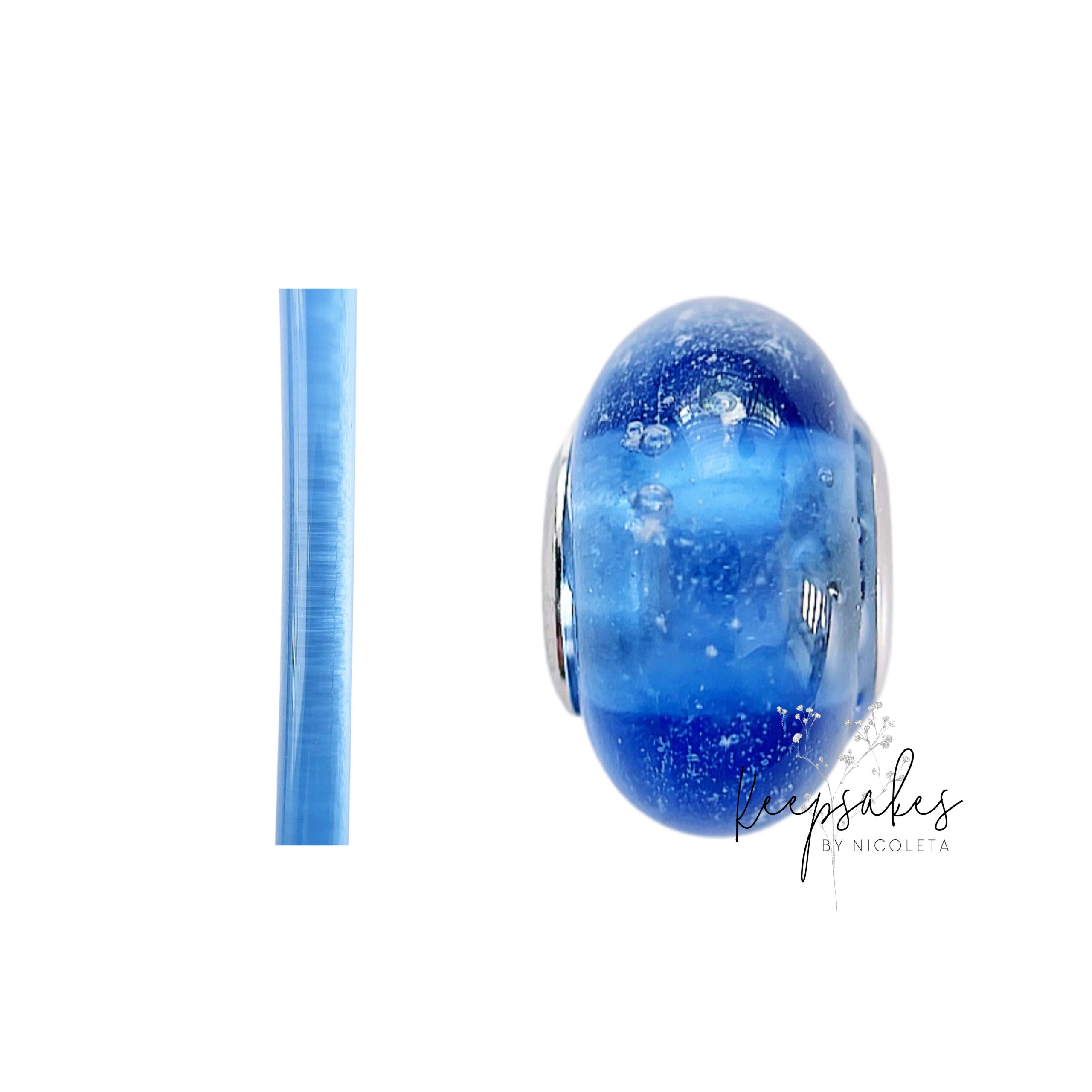 Murano glass – Medium Blue made with cremated remains