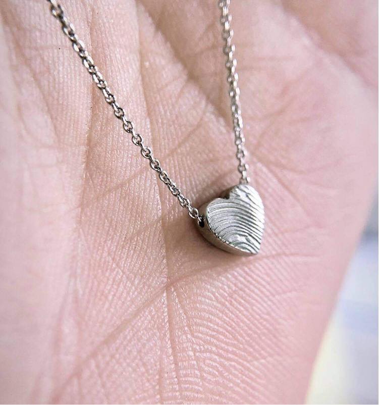 custom heart fingerprint necklace sterling silver